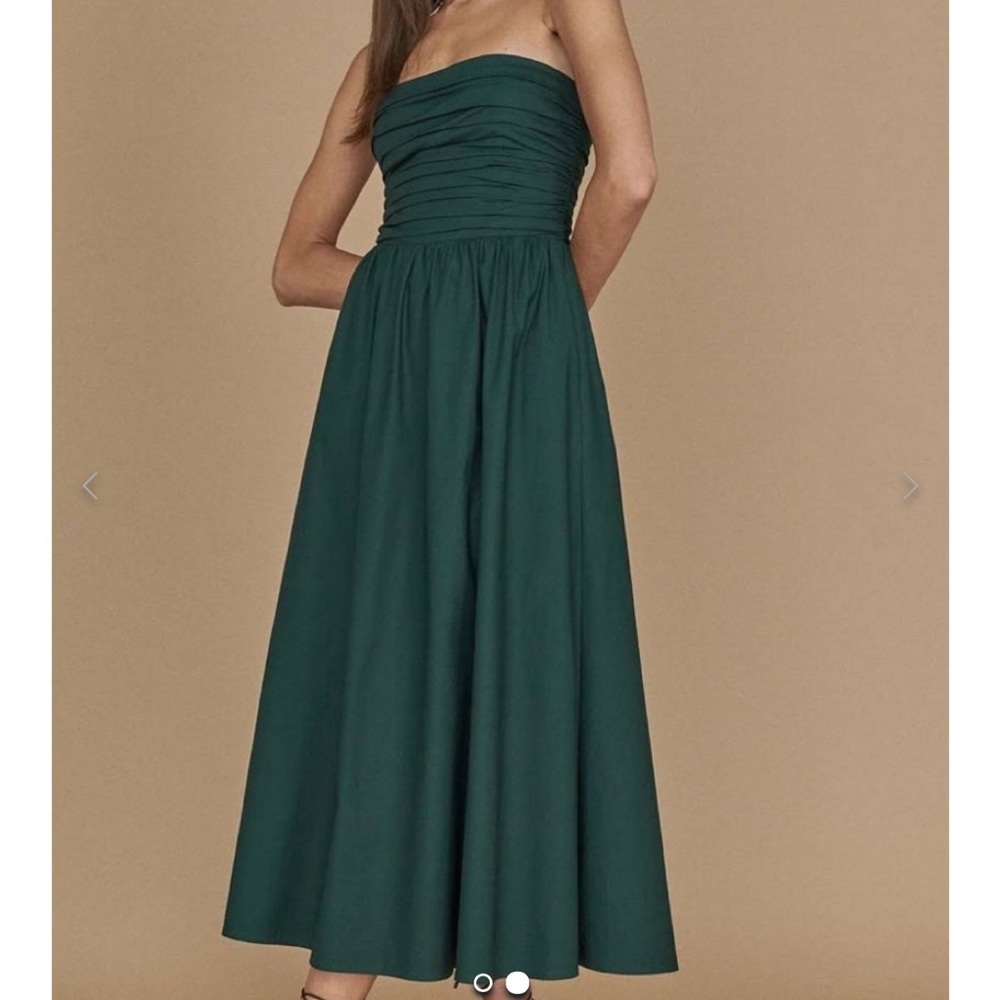 Reformation Lissa Deep Green Midi Dress